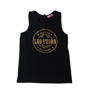 Love to Sleep Black Sleeveless Las Vegas Graphic Print Tank Top Women's Large